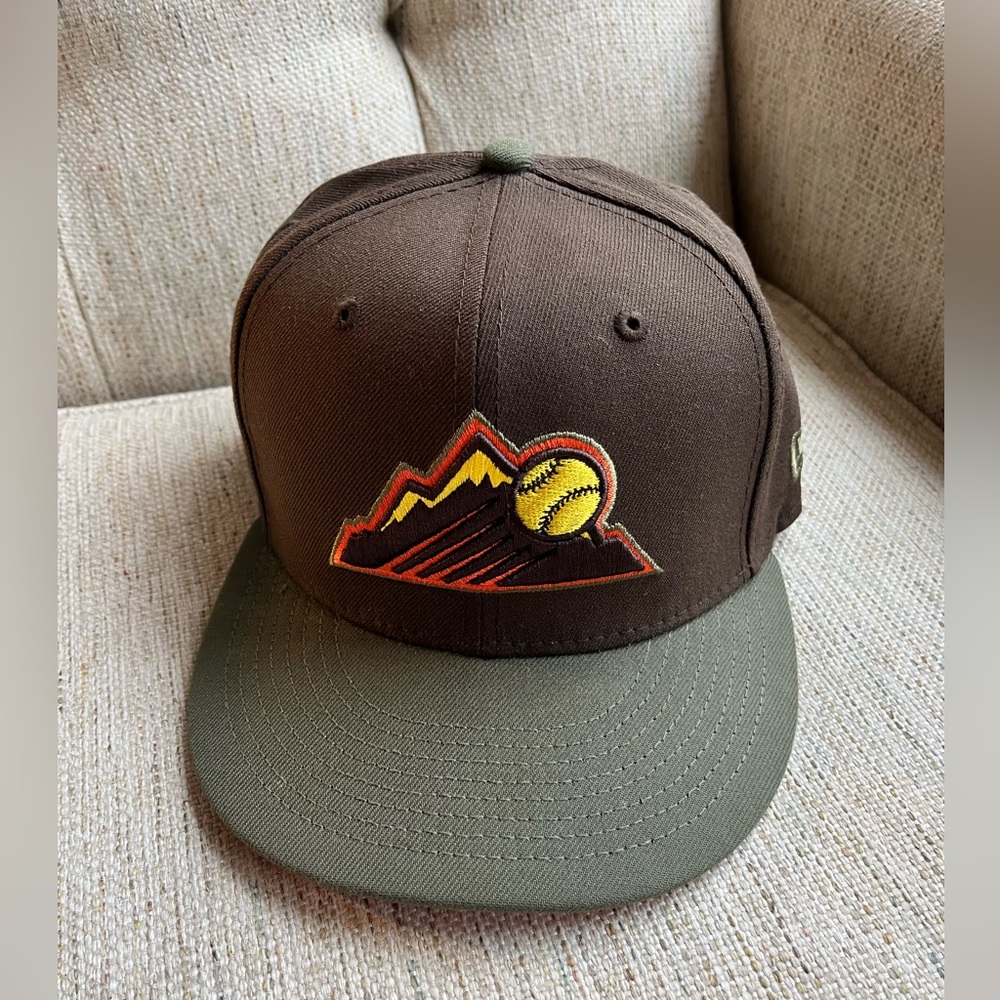 colorado rockies fitted hat 7 1/2 exclusive new era hat 25th anniversary patch